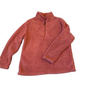 Cozy Pink Fleece Quarter-Zip Sweatshirt